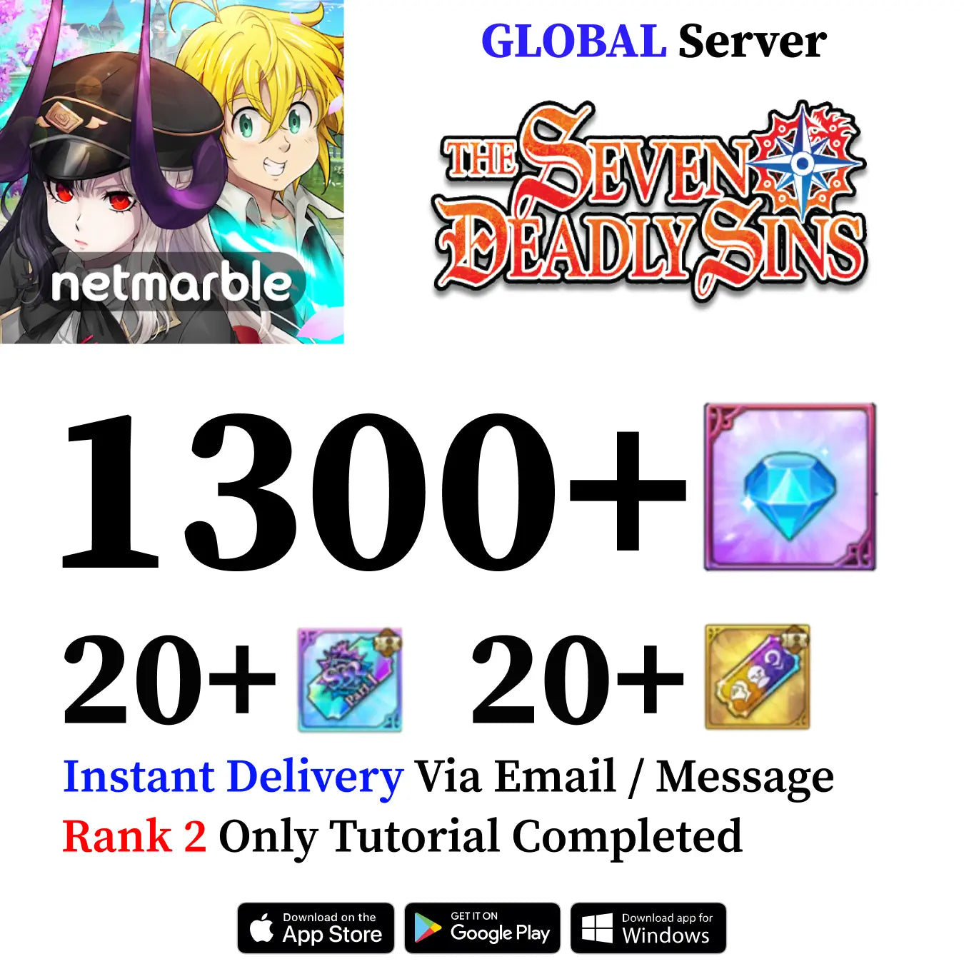Seven Deadly Sins Grand Cross Account with Diamonds [Global]