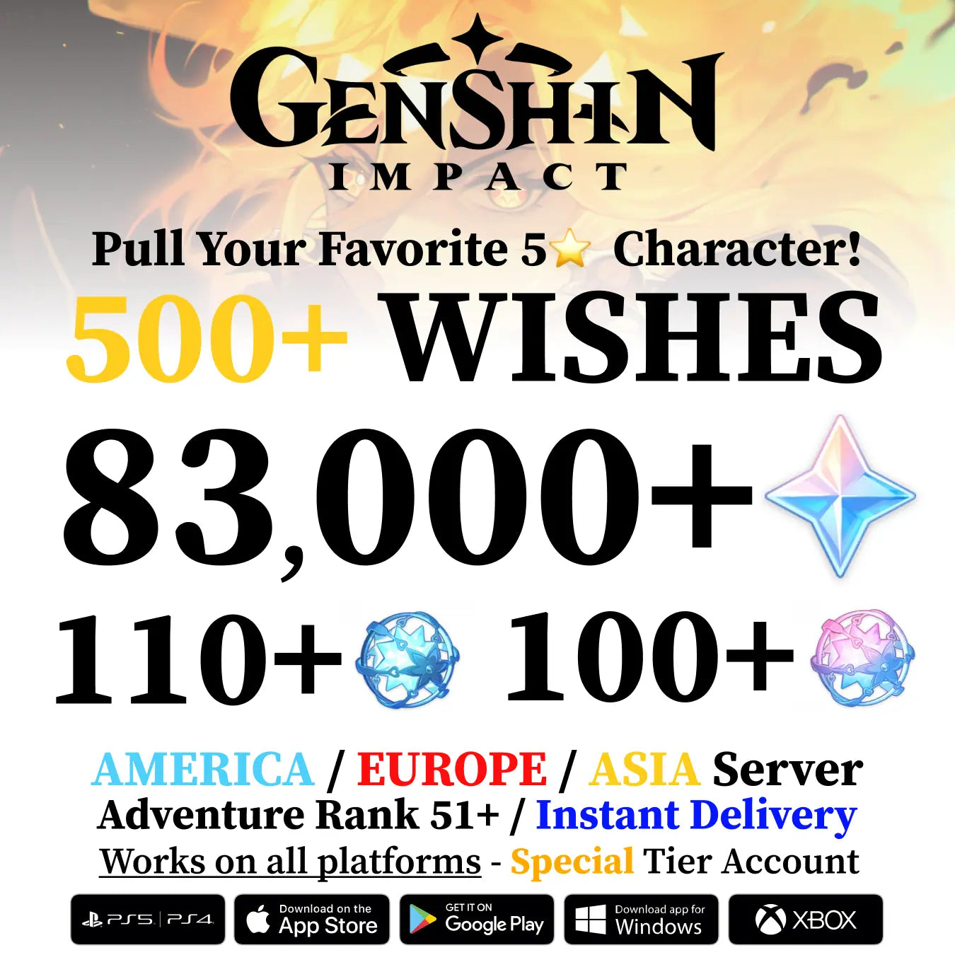 Genshin Impact Reroll Account - Special