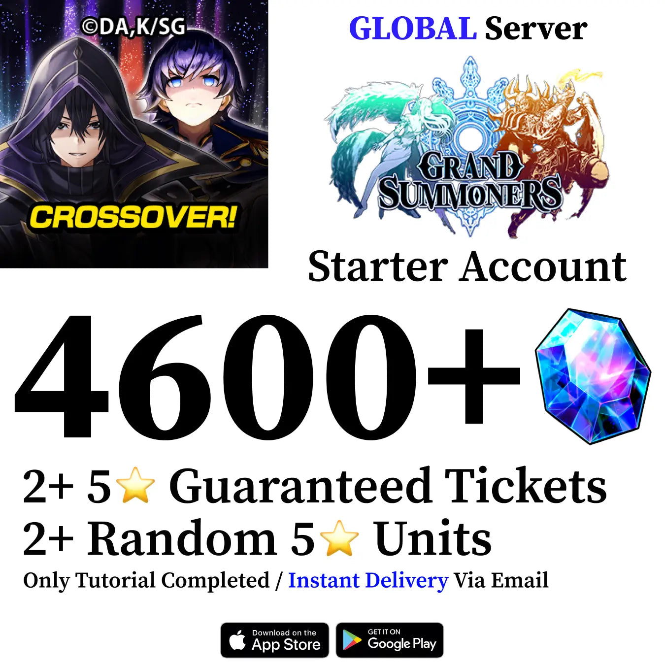 Grand Summoners Starter Account with 5200+ Gems [Global]