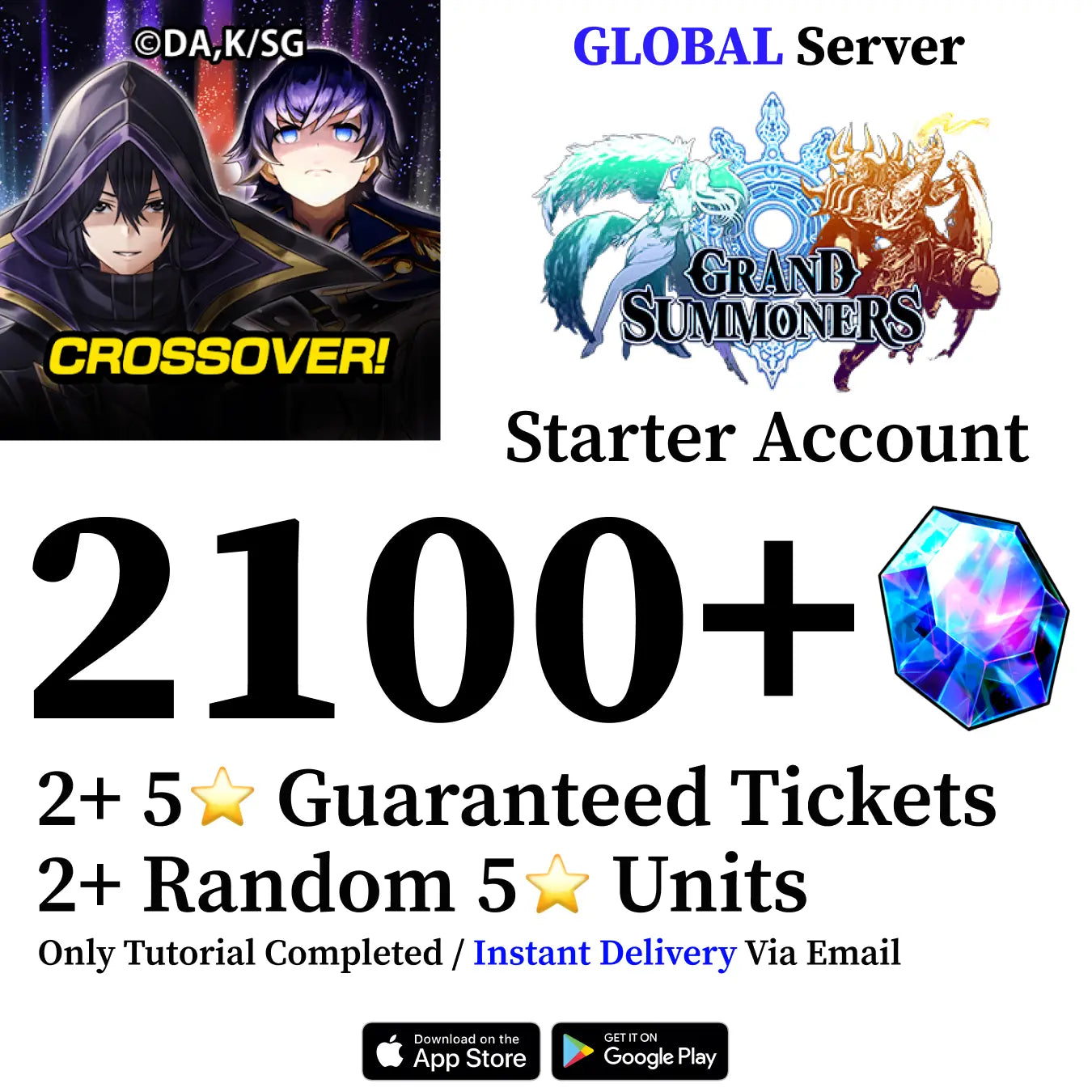 Grand Summoners Starter Account with 2100 Gems [Global]