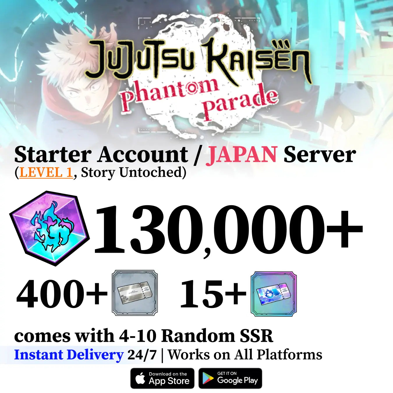 Jujutsu Kaisen Phantom Parade Starter Account [JAPAN]