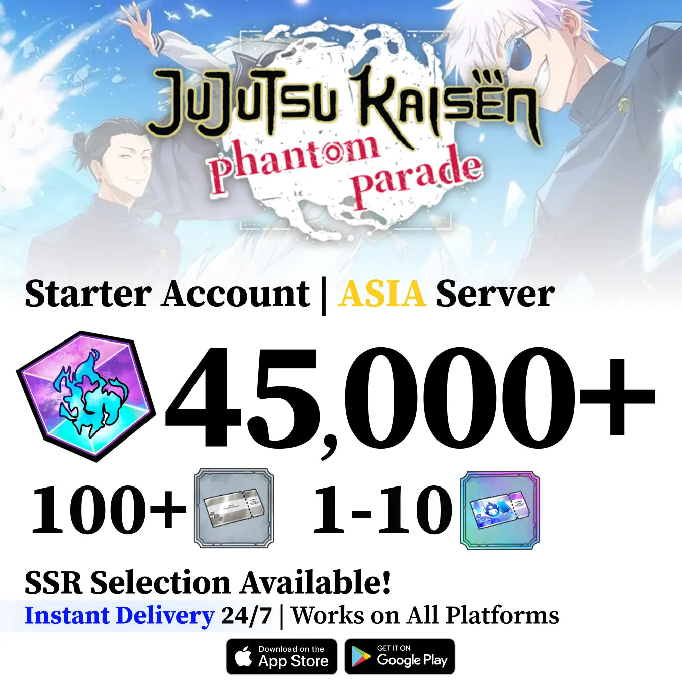 Jujutsu Kaisen Phantom Parade Reroll Account [ASIA]