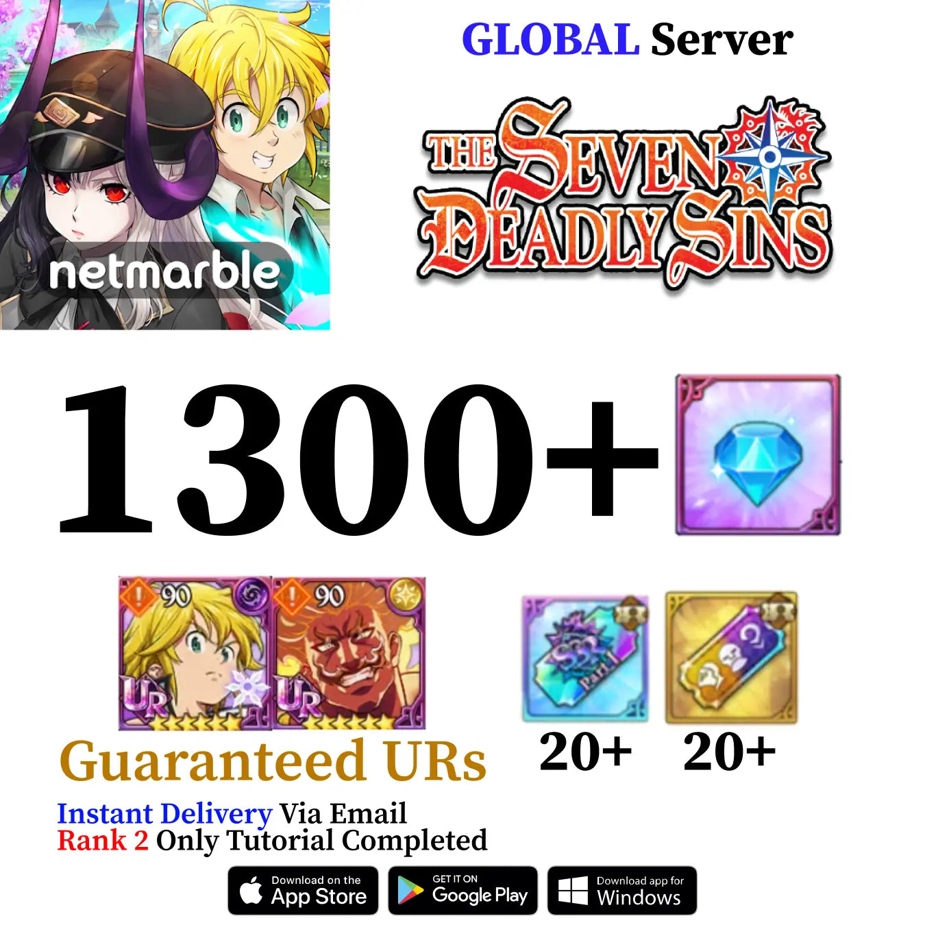 7DS Grand Cross Account with Escanor & Meliodas [Global]
