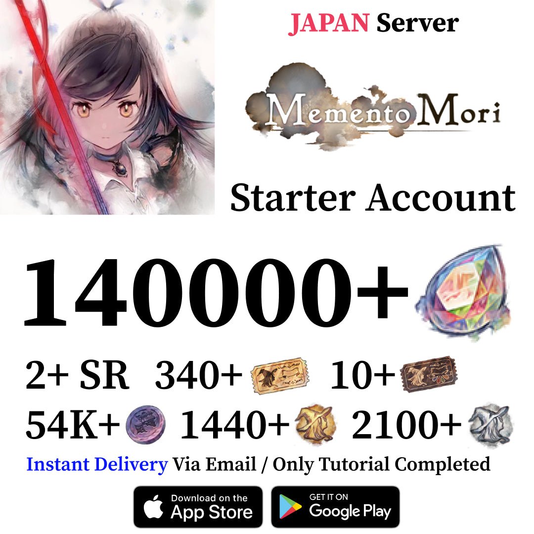 Memento Mori Reroll Account with 140000+ Gems [Japan]