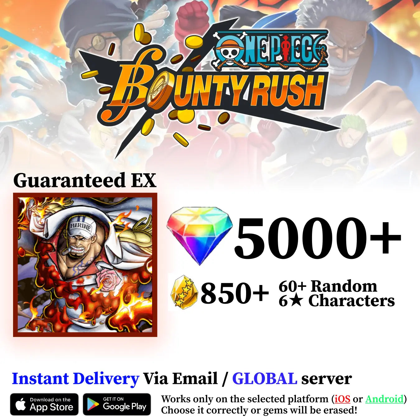 Akainu OPBR Starter Reroll Account [Global]