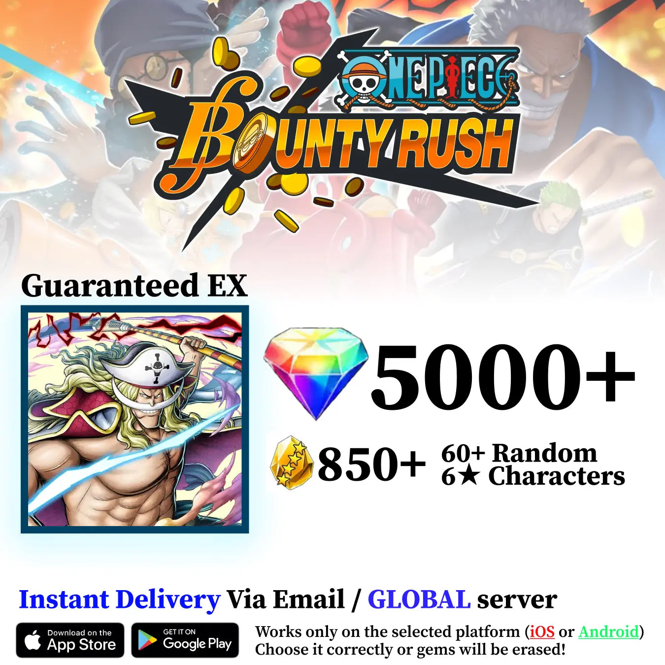 Edward Newgate (Whitebeard) OPBR Starter Reroll Account [Global]