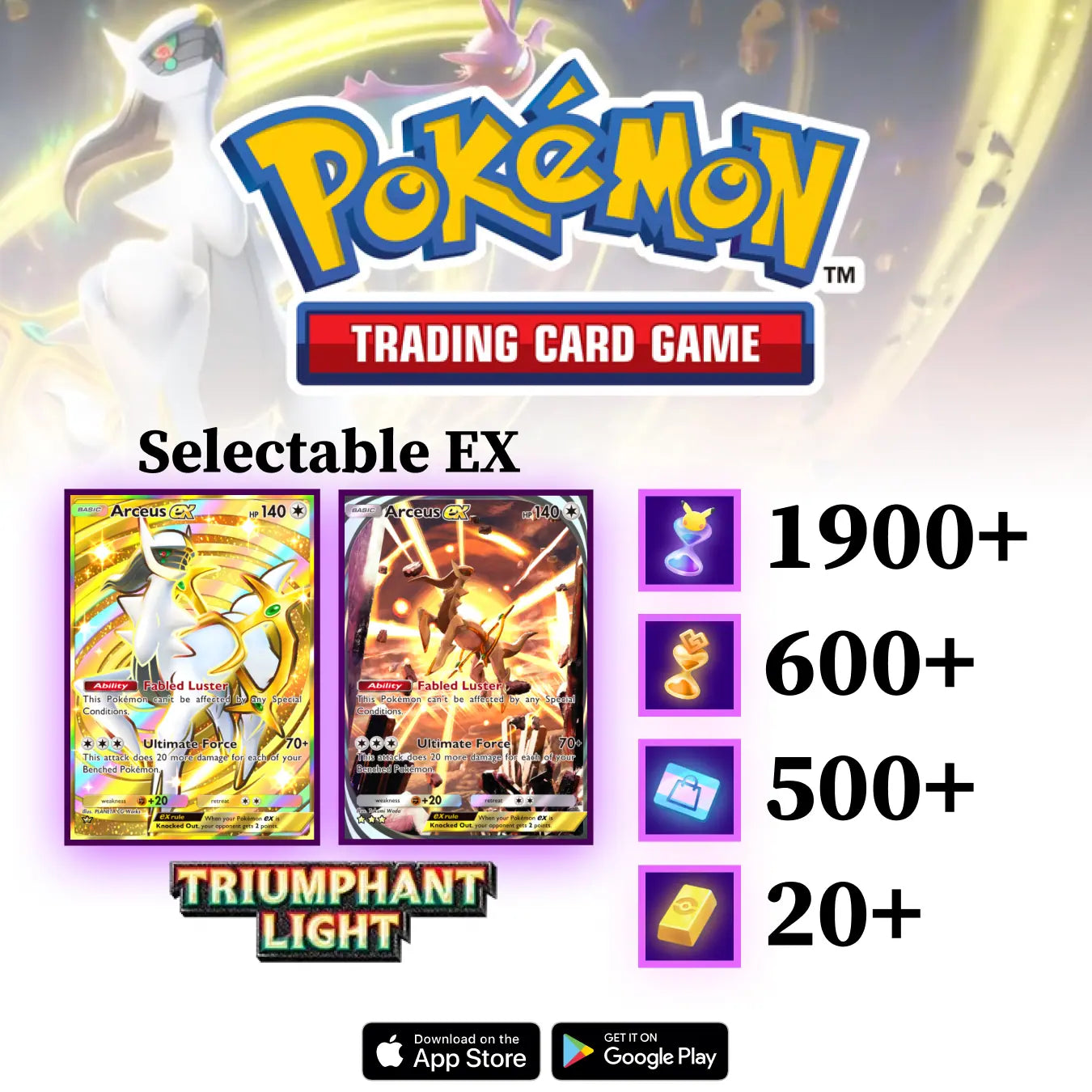 Triumphant Light Accounts with Crown Arceus Pokémon Pocket Account