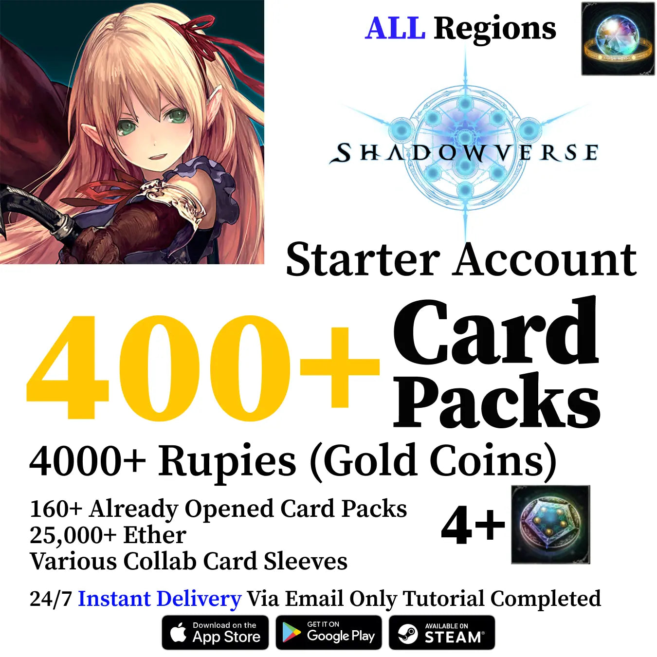 Shadowverse CCG Starter Account with 400+ Card Packs