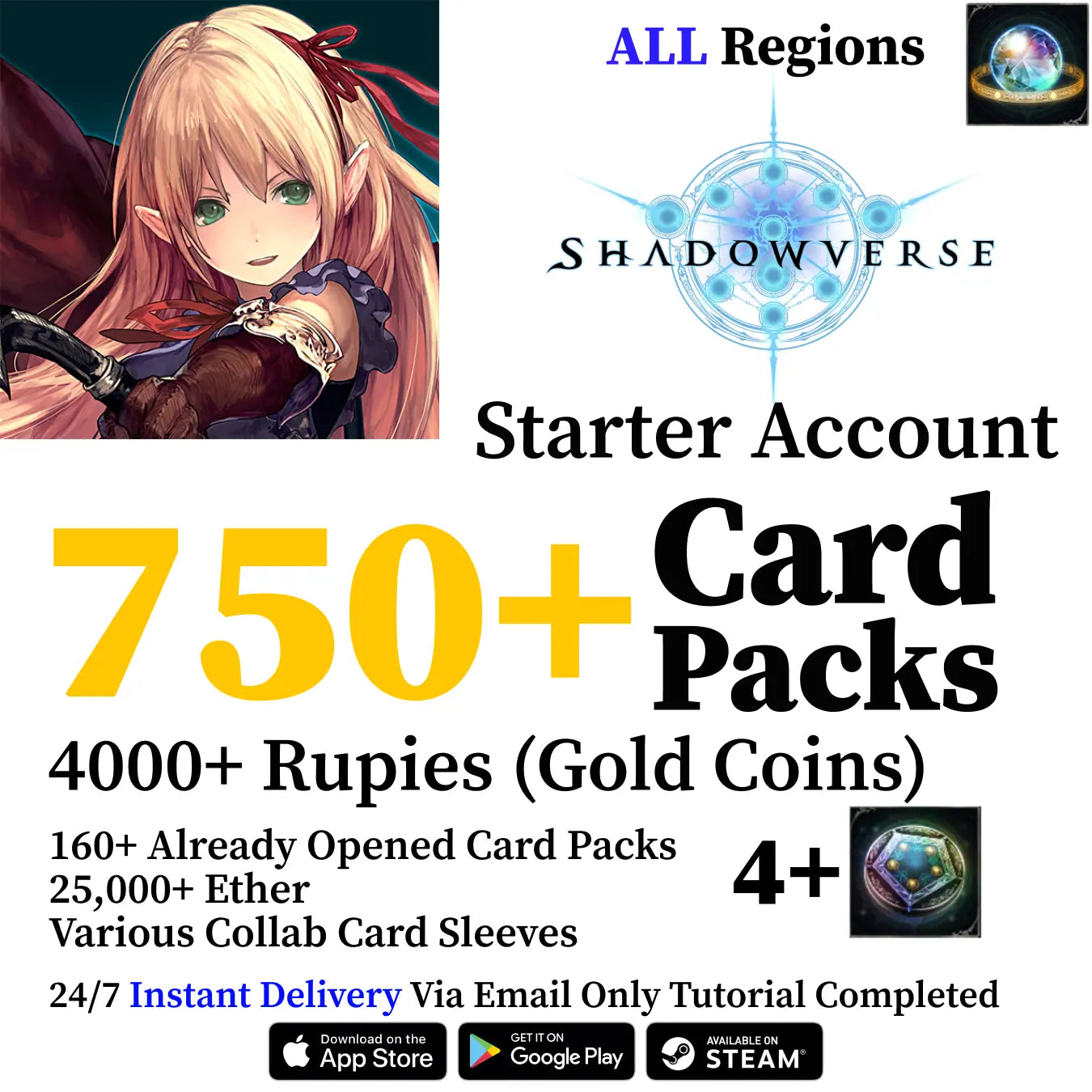 Shadowverse CCG Starter Account with 750+ Card Packs