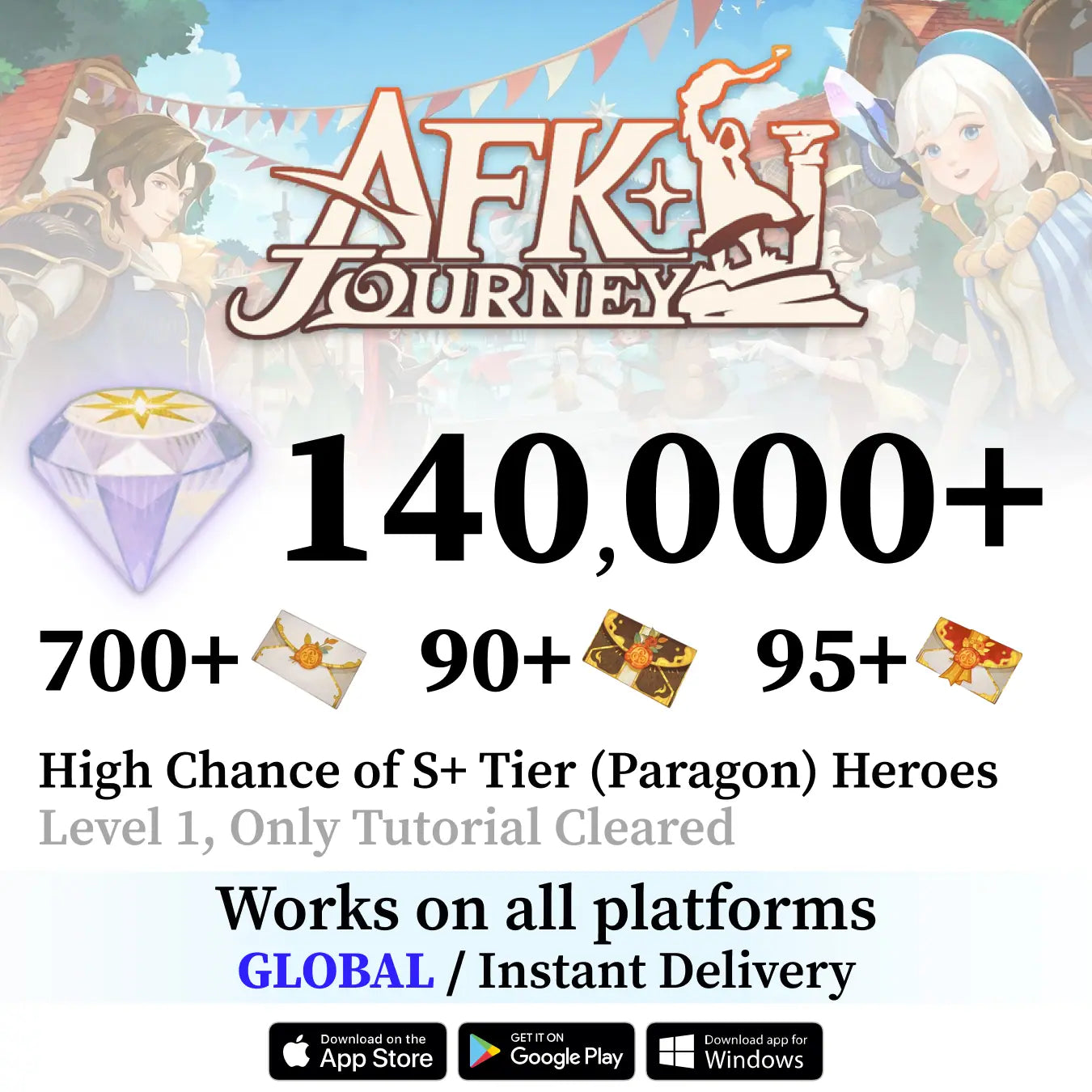 AFK Journey Global Reroll Accounts | 1–9 God Heroes | Up to 1500 Pulls