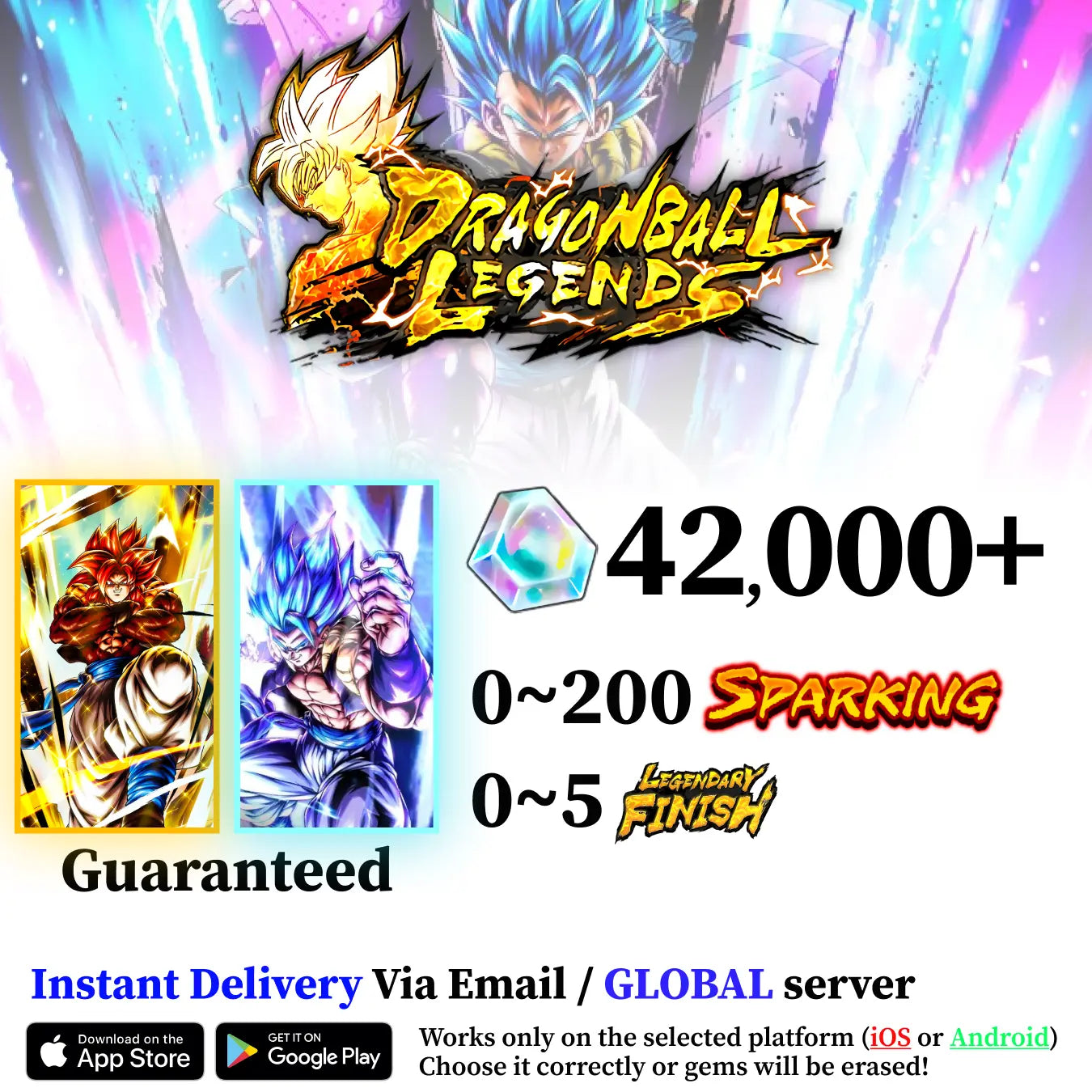 Dragon Ball Legends Ultra SSJ4 Gogeta with Super Saiyan God SS Gogeta Account [iOS/Android]