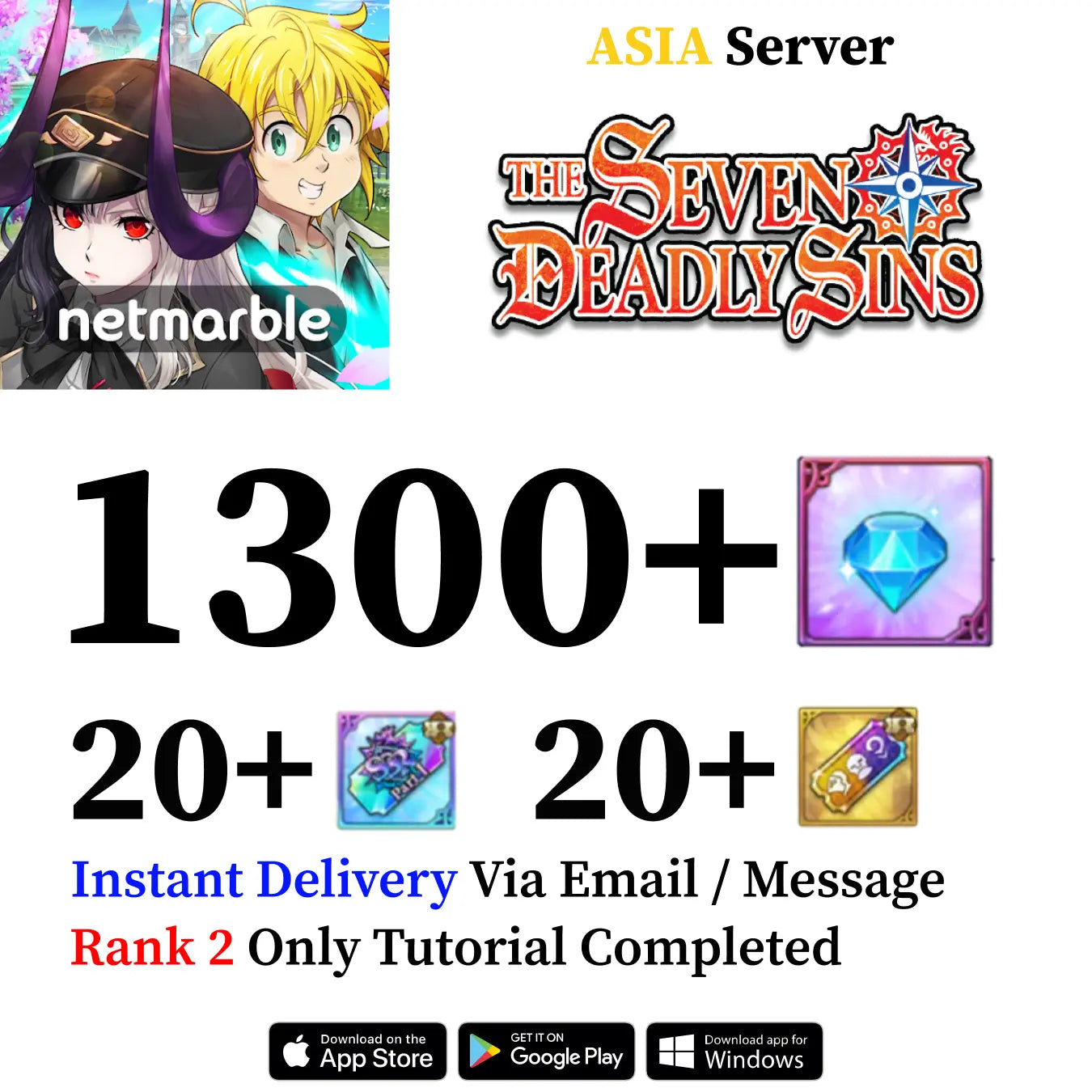 Seven Deadly Sins Grand Cross Account with Diamonds [Asia]